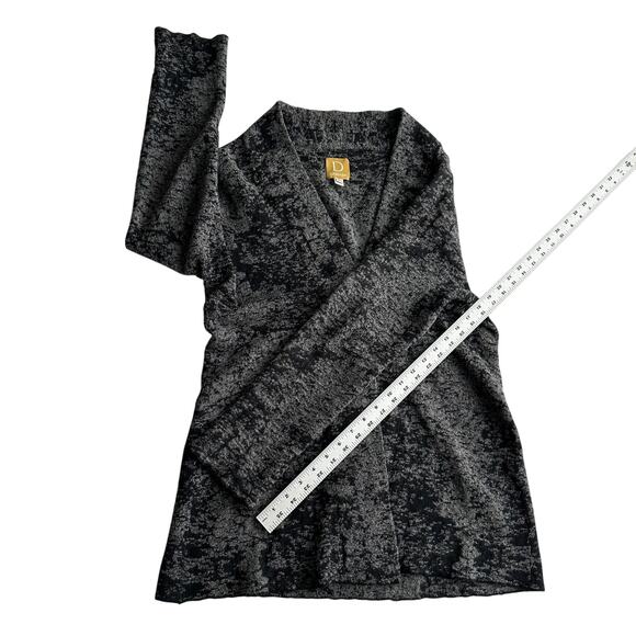 Damask Alpaca Pima Cotton Blend Jacquard Snap Front Gray Cardigan Jacket L - Picture 9 of 11